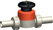 ROBINET A MEMBRANE TYPE 514 PP-H AVEC BOUT MALE POUR SOUDAGE B-A-B METRIQUE D20 EPDM