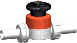 ROBINET A MEMBRANE TYPE 514 PVDF AVEC BOUT MALE POUR SOUDAGE B-A-B METRIQUE D40 FPM